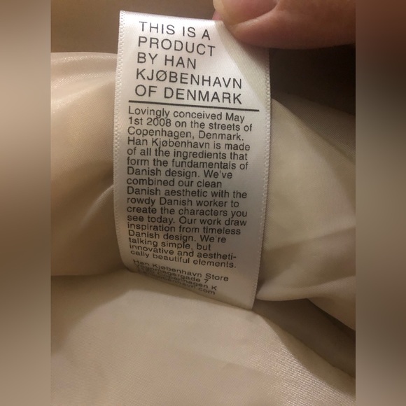 Men's Han Kjobenhavn Beige Nylon Bomber Jacket **Small** - Picture 5 of 13